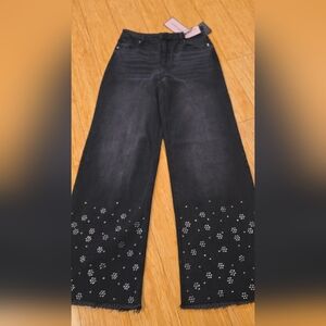 BCBGeneration Black Ultra High-Rise Wide-Leg Jeans